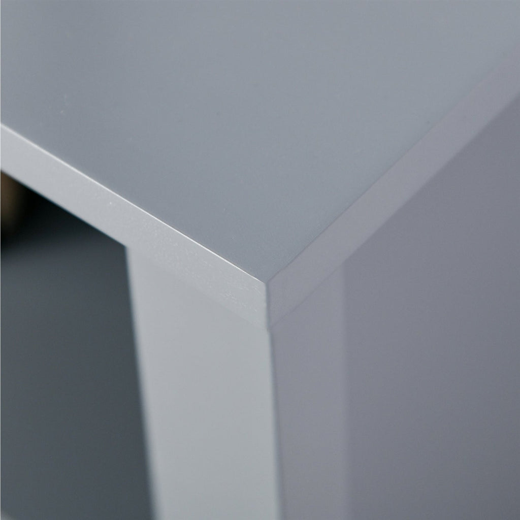 Gray 2 Tier Shelf Hidden Storage Bathroom Floor Cabinet - Deals Kiosk