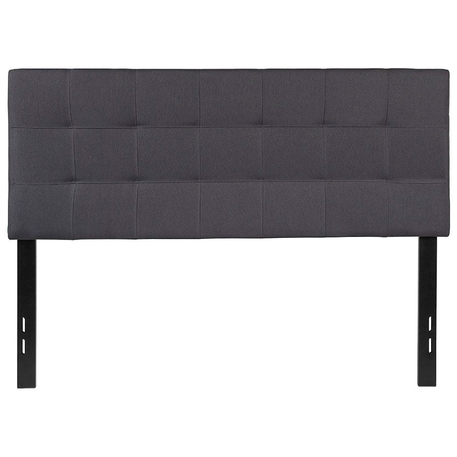 Full size Dark Grey Fabric Linen Upholstered Panel Headboard - Deals Kiosk