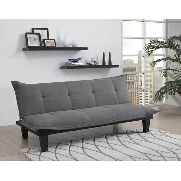 Charcoal Microfiber Click-Clack Futon Sofa Bed Lounger - Deals Kiosk