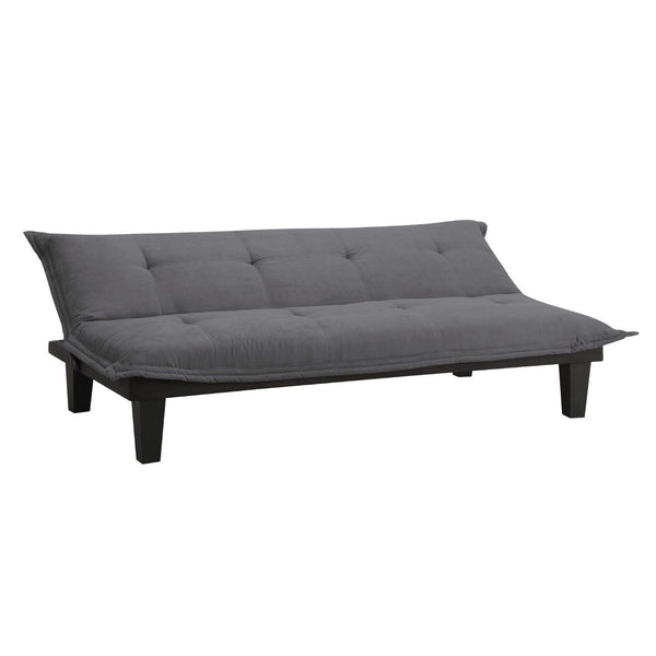 Charcoal Microfiber Click-Clack Futon Sofa Bed Lounger - Deals Kiosk