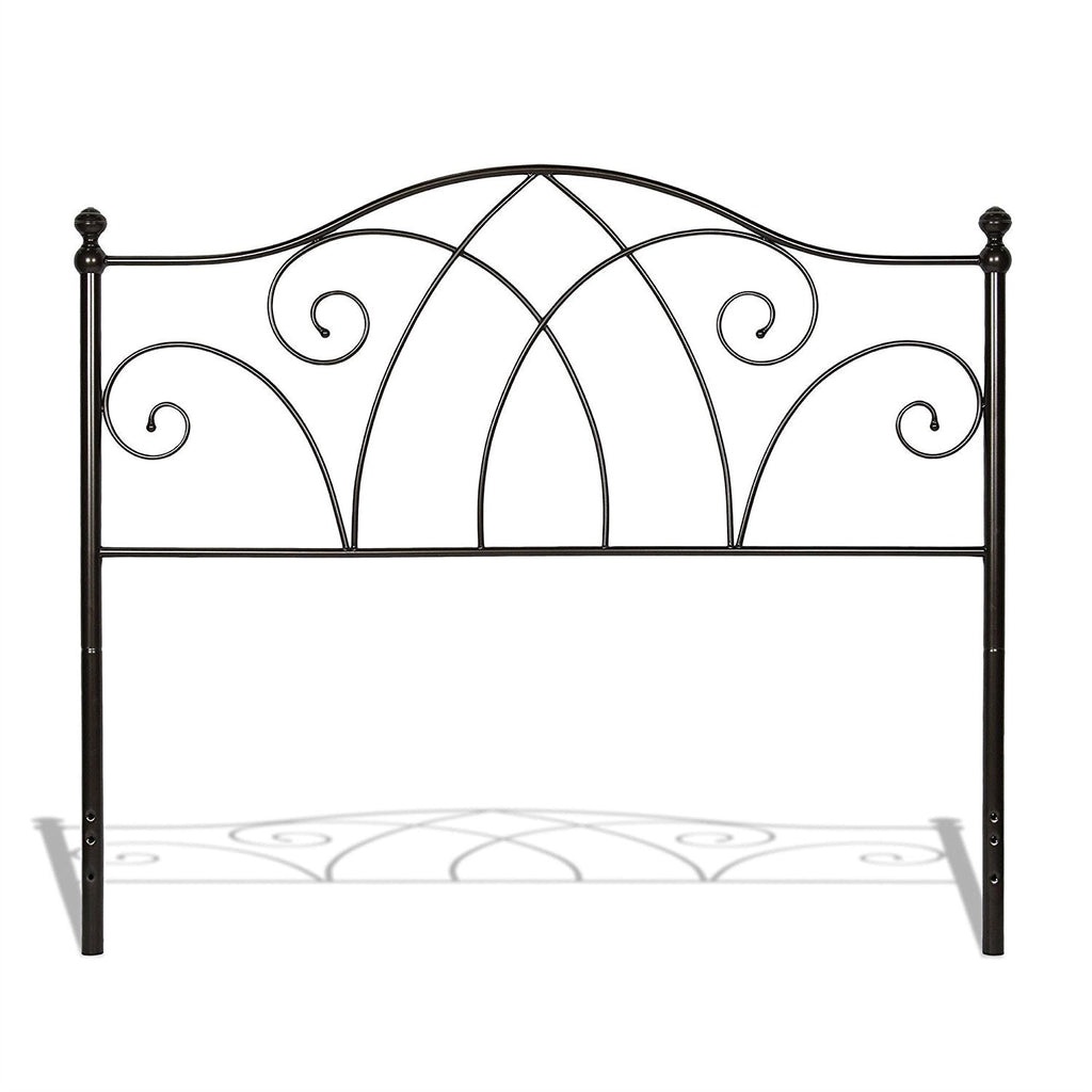 Full size Complete Elegant Metal Bed Frame with Spiral Pattern Headboard and Footboard - Deals Kiosk