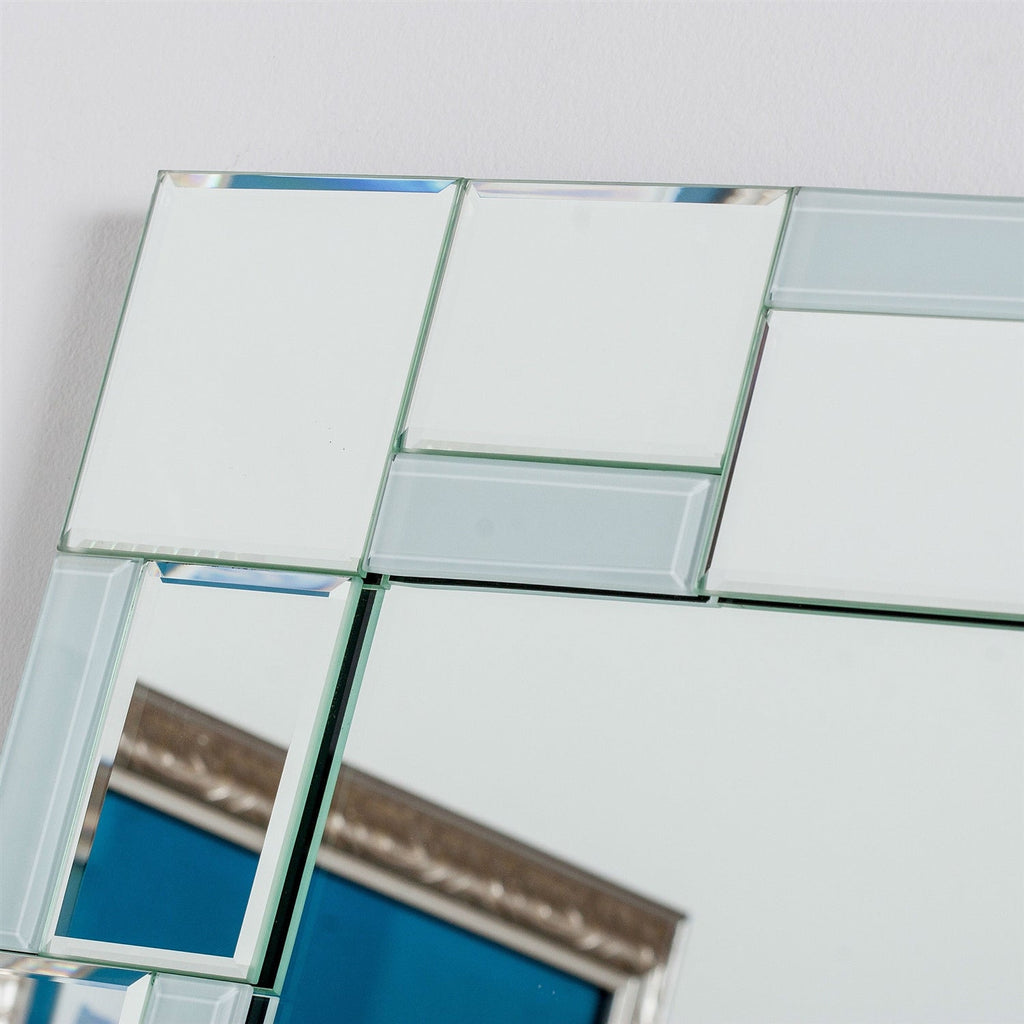 Modern 31.5 x 23.6 inch Rectangle Bathroom Mirror with Unique Border - Deals Kiosk