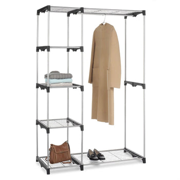 Freestanding Closet Organizer Garment Rack Storage Unit with Hanging Rods - Deals Kiosk