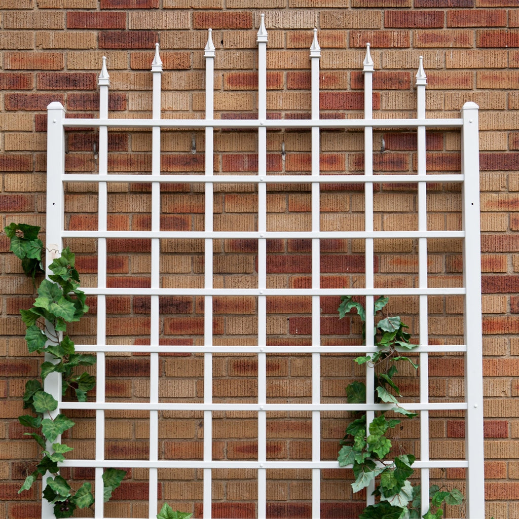 8 Ft Wall Mounted Trellis in White Vinyl - Made in USA - Deals Kiosk
