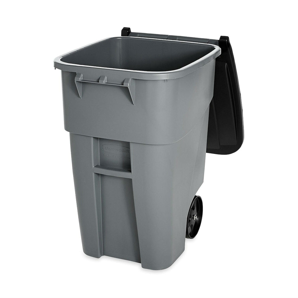 50 Gallon Gray Commercial Heavy-Duty Rollout Trash Can Waste/Utility Container - Deals Kiosk