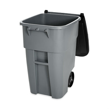50 Gallon Gray Commercial Heavy-Duty Rollout Trash Can Waste/Utility Container - Deals Kiosk