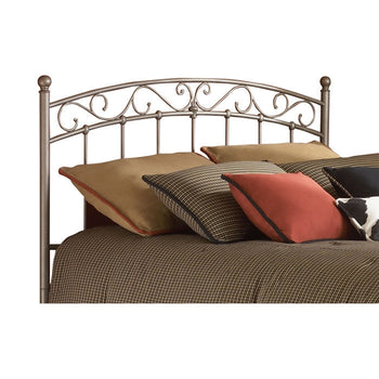 Full size Arched Metal Headboard in New Brown Finish - Deals Kiosk