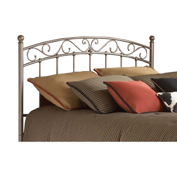 Full size Arched Metal Headboard in New Brown Finish - Deals Kiosk