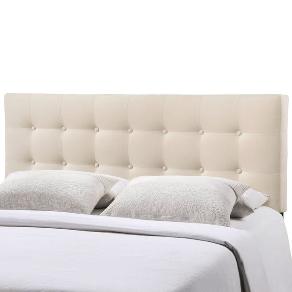 Full size Ivory Fabric Upholstered Button-Tufted Headboard - Deals Kiosk