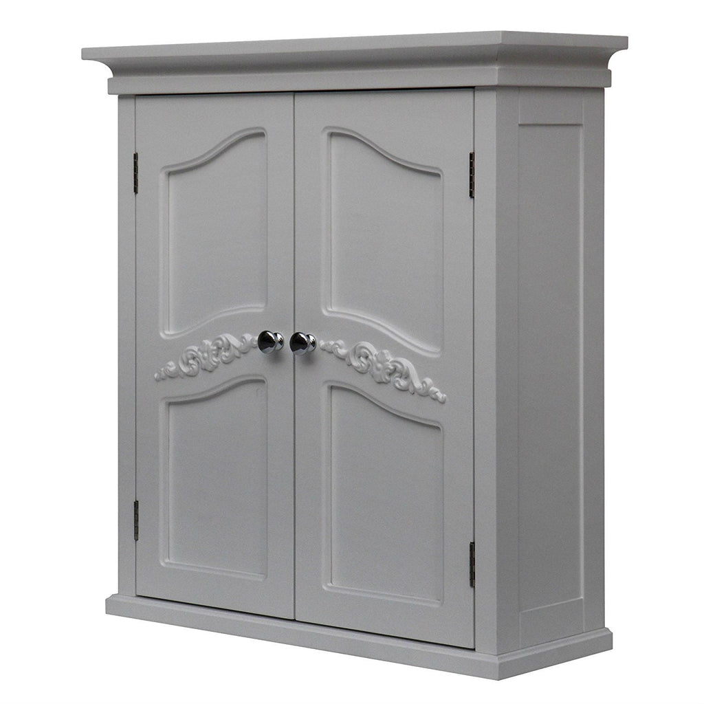French Classic Style 2 Door Bathroom Wall Cabinet in White - Deals Kiosk