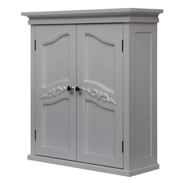 French Classic Style 2 Door Bathroom Wall Cabinet in White - Deals Kiosk