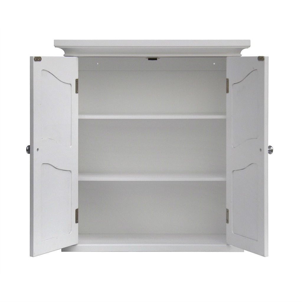 French Classic Style 2 Door Bathroom Wall Cabinet in White - Deals Kiosk