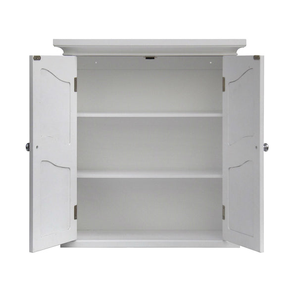 French Classic Style 2 Door Bathroom Wall Cabinet in White - Deals Kiosk