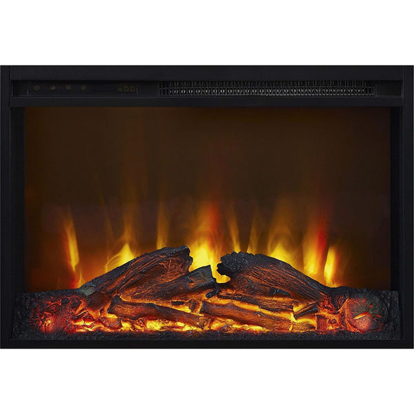 50-inch TV Stand in Medium Brown Wood with 1,500 Watt Electric Fireplace - Deals Kiosk