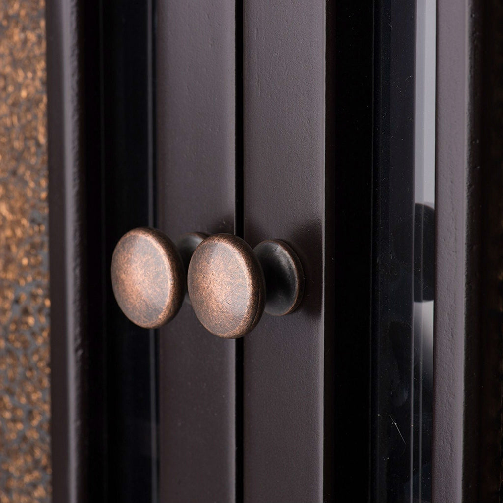 Espresso Bathroom Wall Cabinet with Amber Mosaic Glass Accents - Deals Kiosk