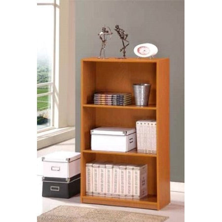 Light Cherry Finish 3-Tier Storage Shelves Bookcase - Deals Kiosk