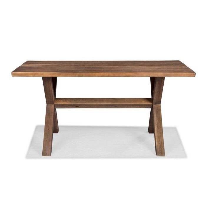 Farmhouse Walnut Solid Wood Dining Trestle Table - Deals Kiosk