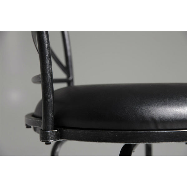 Black and Cherry 30-inch Metal and Wood Bar Stool with Swivel Seat - Deals Kiosk