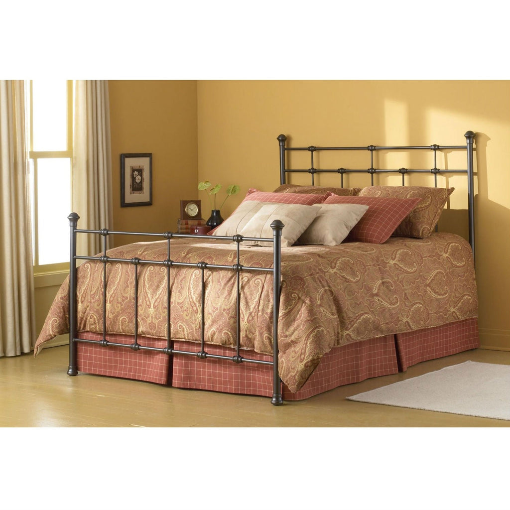 Full size Classic Metal Bed in Hammered Brown Finish - Deals Kiosk