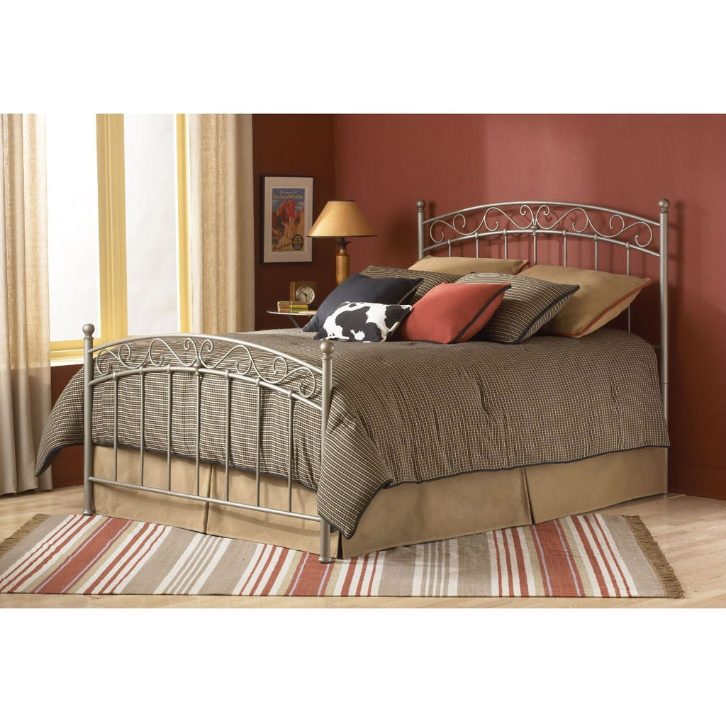 Full size Metal Bed with Gentle Arch Headboard and Footboard - Deals Kiosk