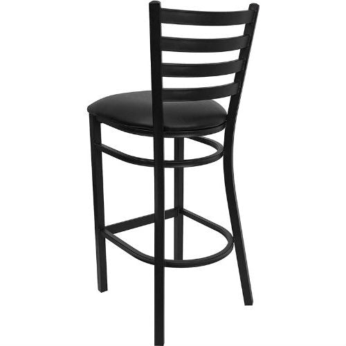 Black Metal Ladder-Back Restaurant Style Bar Stool - Deals Kiosk