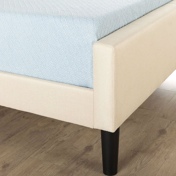 Full size Taupe Upholstered Bed with Button Tufted Headboard & Footboard - Deals Kiosk