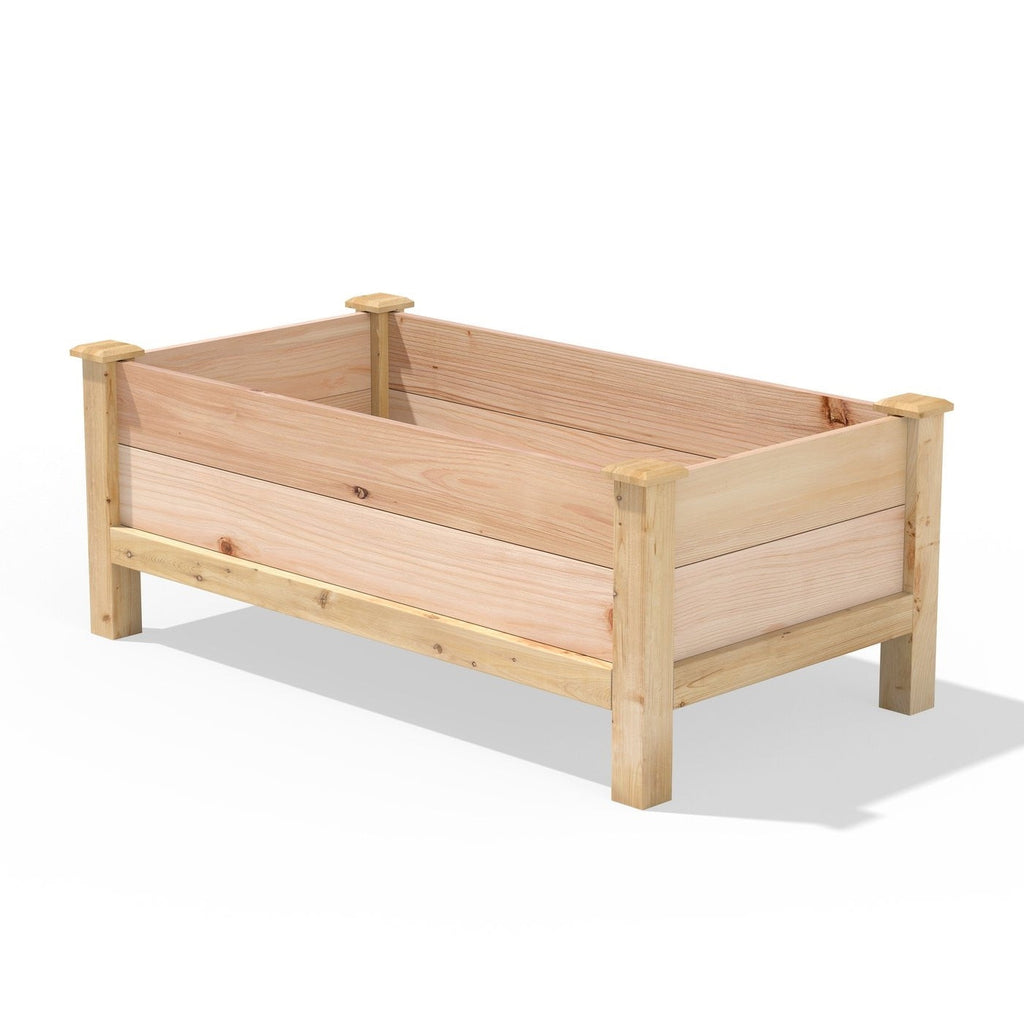 Farmhouse 24-in x 48-in x 19-in Cedar Elevated Victory Garden Bed - Made in USA - Deals Kiosk