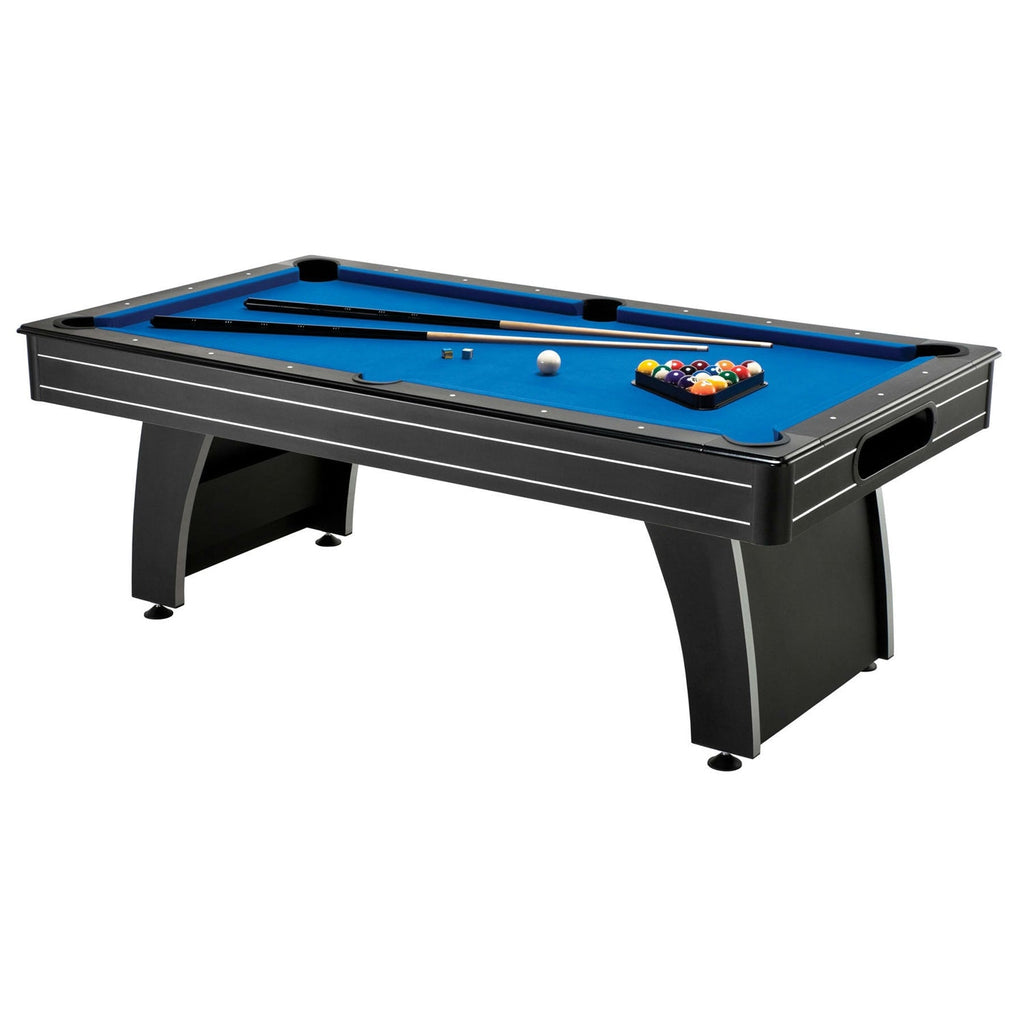 7 Ft Blue Top Pool Table with 2 Cues and Billiard Balls - Deals Kiosk