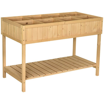 FarmHome 8 Grid Fir Wooden Raised Garden Planter Box - Deals Kiosk