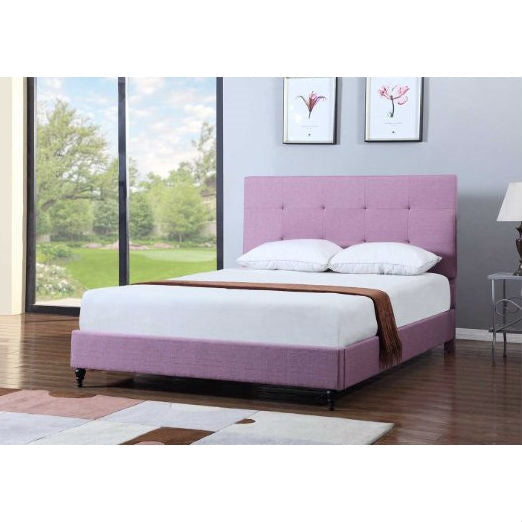 Full size Purple Linen Upholstered Platform Bed with Headboard - Deals Kiosk