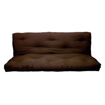 Full size 8-inch Thick Cotton Poly Futon Mattress in Dark Brown - Deals Kiosk