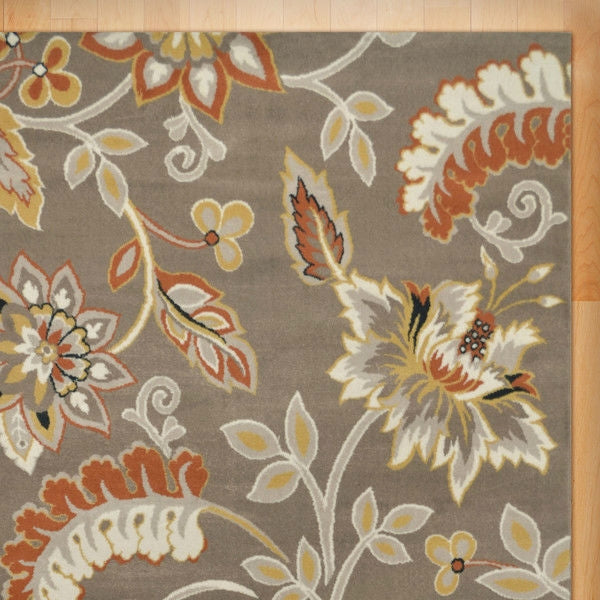 5'2" x 7'2" Tufted Cotton Area Rug Neutral Beige Yellow Orange Floral Pattern - Deals Kiosk