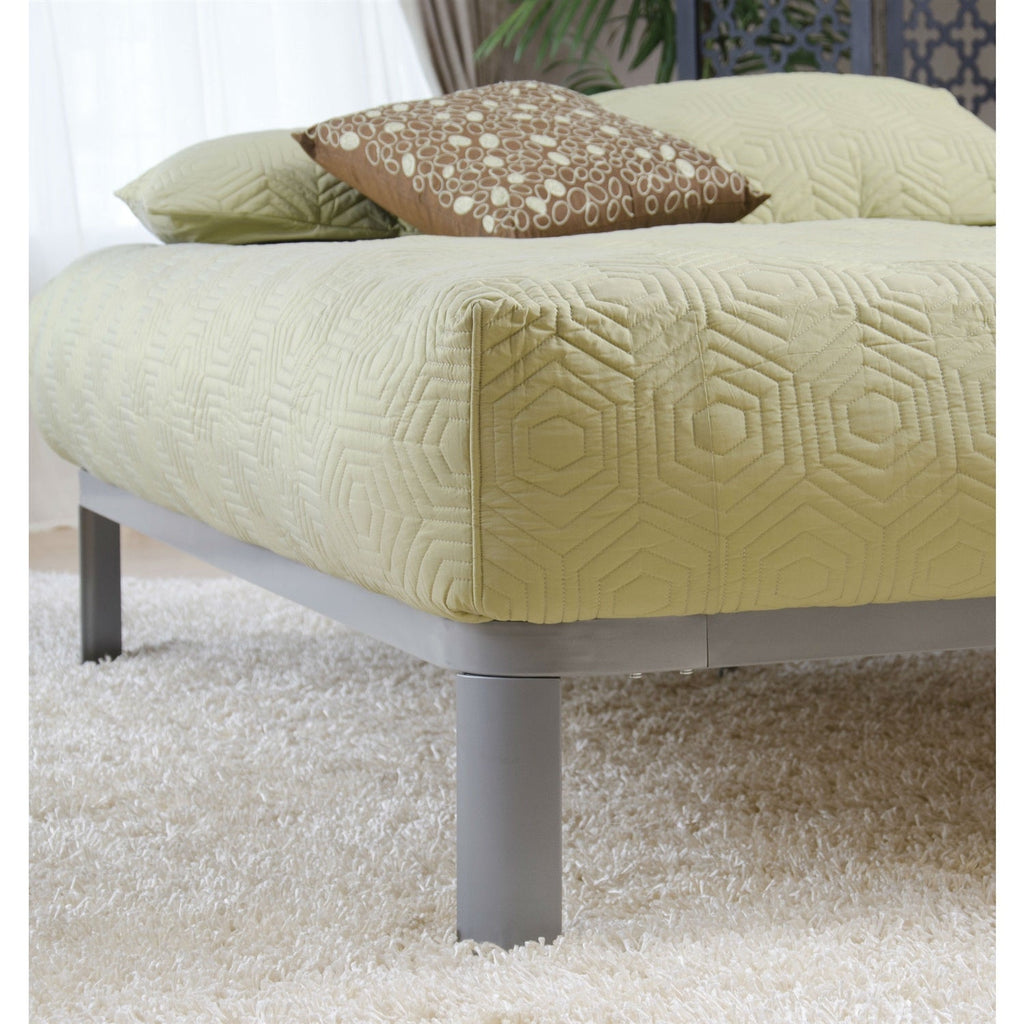 Full size Luna Metal Platform Bed Frame with Wooden Slats - Deals Kiosk