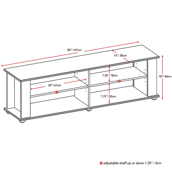 Modern Black TV Stand - Fits up to 68-inch TV - Deals Kiosk