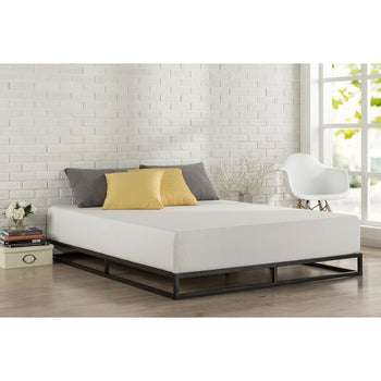 Full size 6-inch Low Profile Metal Platform Bed Frame with Wooden Slats - Deals Kiosk