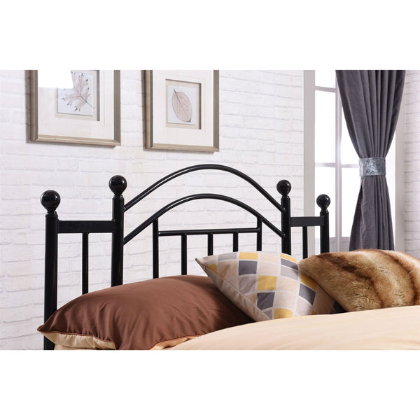 Full size Black Platform Bed Frame with Metal Slats and Headboard - Deals Kiosk