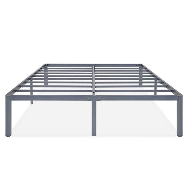 Full Heavy Duty Grey Metal Platform Bed Frame with Round Corners - Deals Kiosk