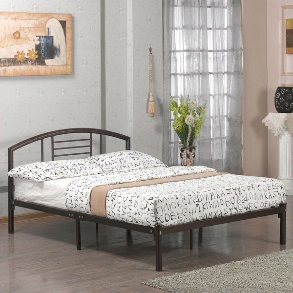 Full size Platform Metal Bed Frame with Headboard in Bronze Finish - Deals Kiosk