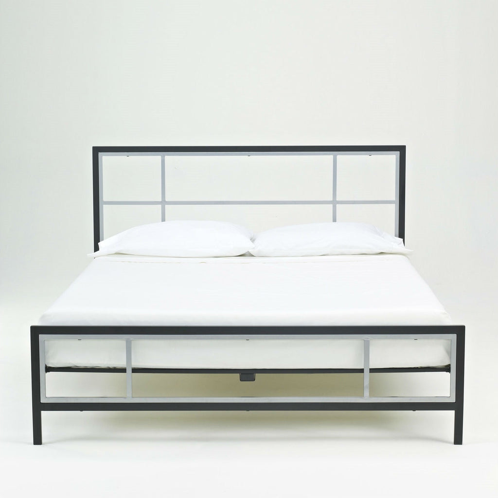 Full size Modern Metal Platform Bed Fame with Headboard Footboard and Wood Slats - Deals Kiosk