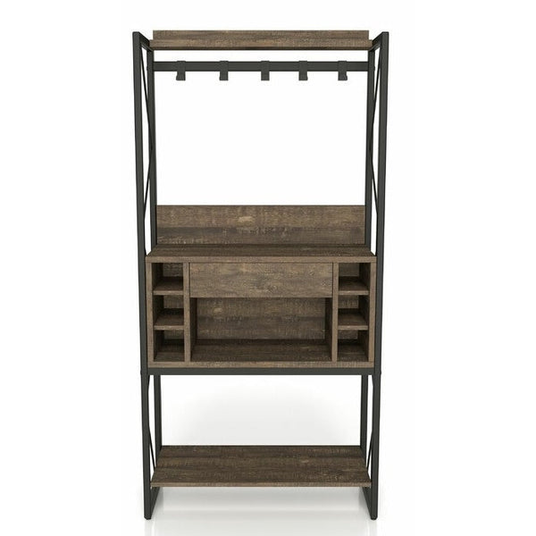 Farmhouse Oak Iron Baker's Wine Storage Rack - Deals Kiosk