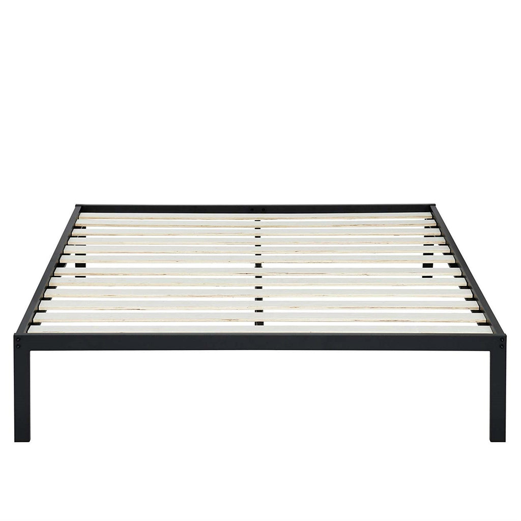 Full size Heavy Duty Metal Platform Bed Frame with Wood Slats - Deals Kiosk
