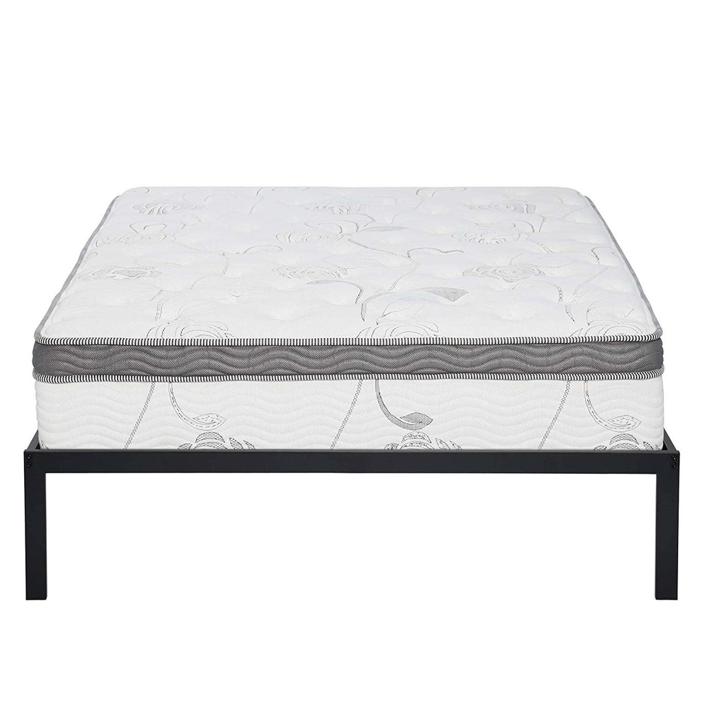 Full size Heavy Duty Metal Platform Bed Frame with Wood Slats - Deals Kiosk