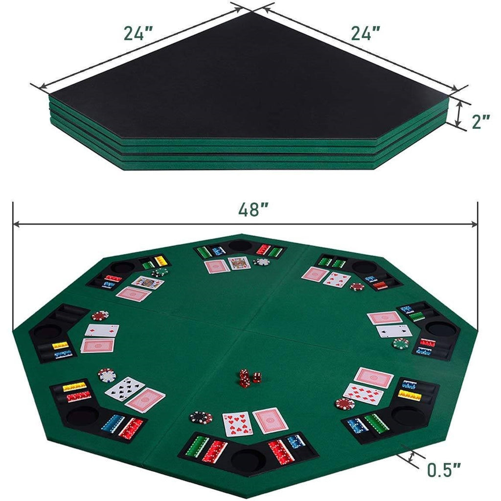 Folding 48-inch Octagon 8 Player Poker Table Top with Carry Case - Deals Kiosk