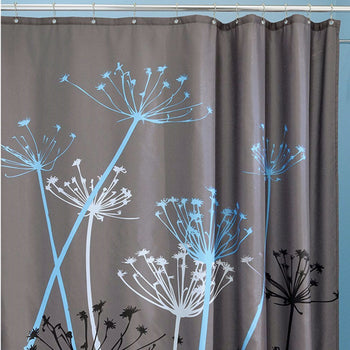 Grey Blue Floral Modern 72 x 72 inch Shower Curtain - Deals Kiosk