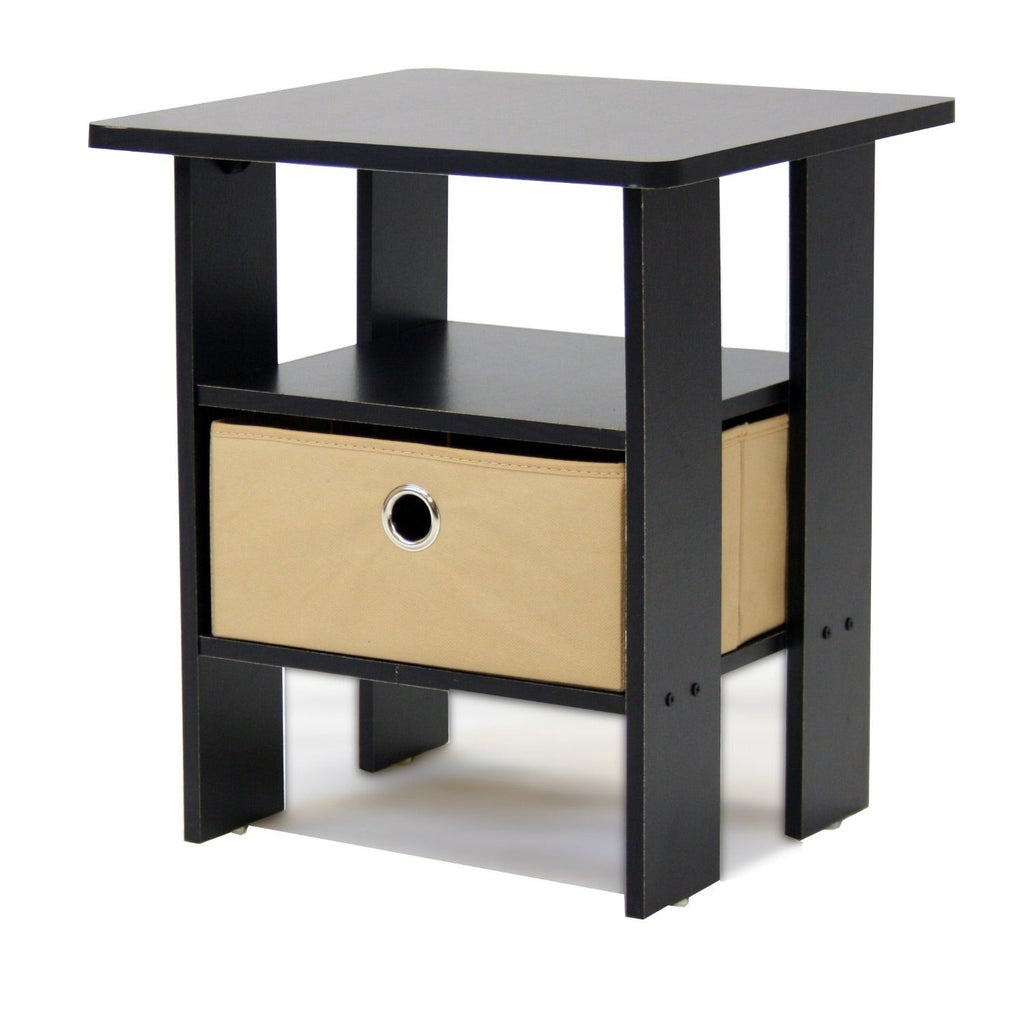 Espresso End Table Nightstand for Bedroom or Living Room - Deals Kiosk