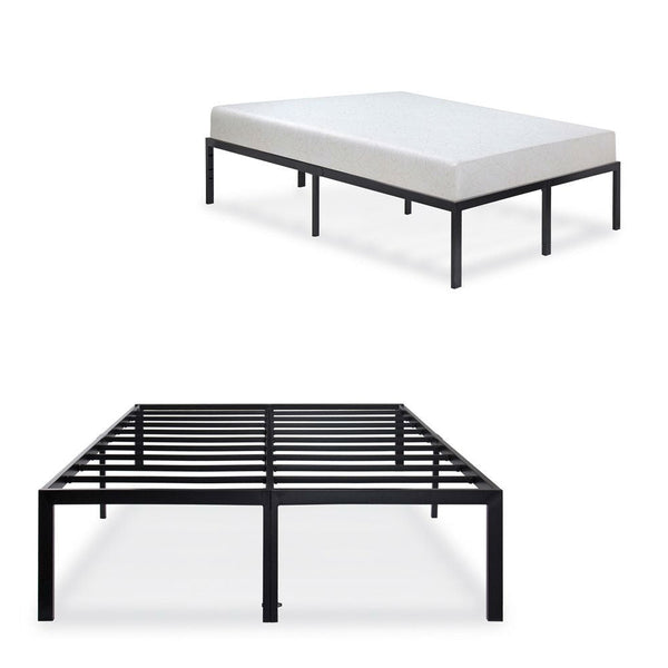 Full size Heavy Duty Black Metal Platform Bed Frame - Deals Kiosk