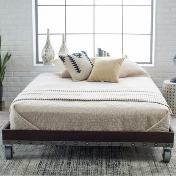 Full size Heavy Duty Industrial Platform Bed Frame on Casters