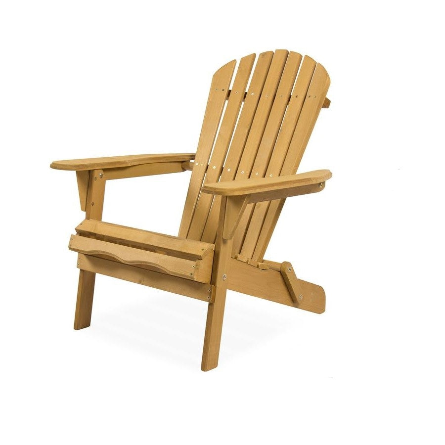 All Weather Adirondack Large Foldable Chair Natural Finish - Deals Kiosk