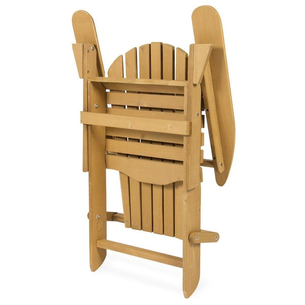 All Weather Adirondack Large Foldable Chair Natural Finish - Deals Kiosk