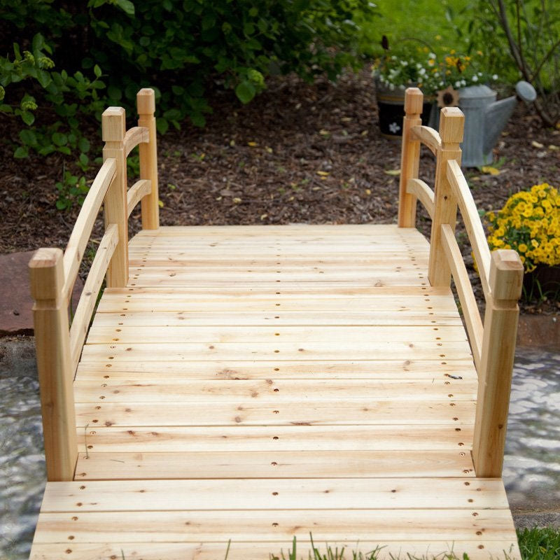Classic 6-Ft Garden Bridge in Unfinished Fir Wood - Deals Kiosk